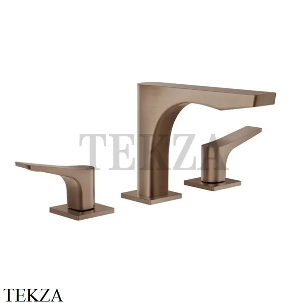 Gessi RILIEVO Смеситель для раковины 3 отверстия, без донного клапана 59012-708, Copper Brushed