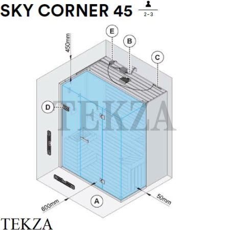 Effegibi SKY CORNER 45 Сауна домашняя финская или BIO SA55400023