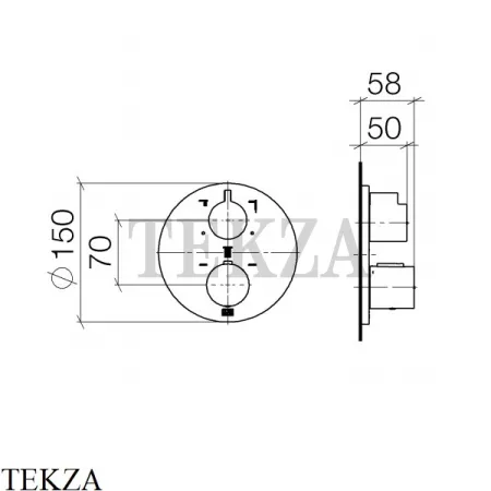 Dornbracht xTOOL Термостат для душа 3 потока, внешняя часть 36427970-00, хром глянец
