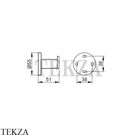 Keuco PLAN Крючок для халата и полотенца 14914370000, черный матовый