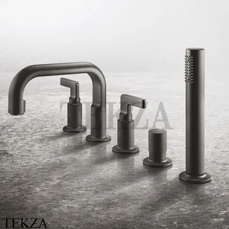 Gessi INCISO Смеситель на борт ванны с изливом, гарнитуром 58040-726, Warm Bronze Br.