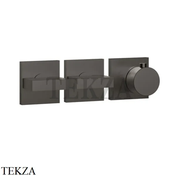 Gessi Rettangolo shower Термостат на 2 потока, внешняя часть 44334-707, Black Metal Brushed