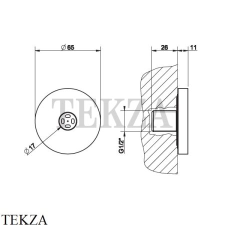 Gessi INCISO SHOWER Боковая форсунка с распылителем 32977-726, Warm Bronze Br.