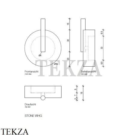 Decor Walther Stone Black WHG Крючок для халата и полотенец 0972765, черный матовый-stainless steel