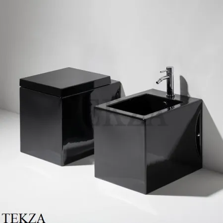 Simas FROZEN Унитаз моноблок FZ07, сиденье микролифт, черный глянцевый