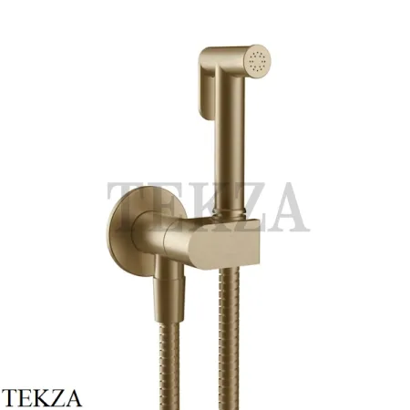 Gessi Гигиенический душ с запорным клапаном, выводом воды и держателем 45126-726, Warm Bronze Br