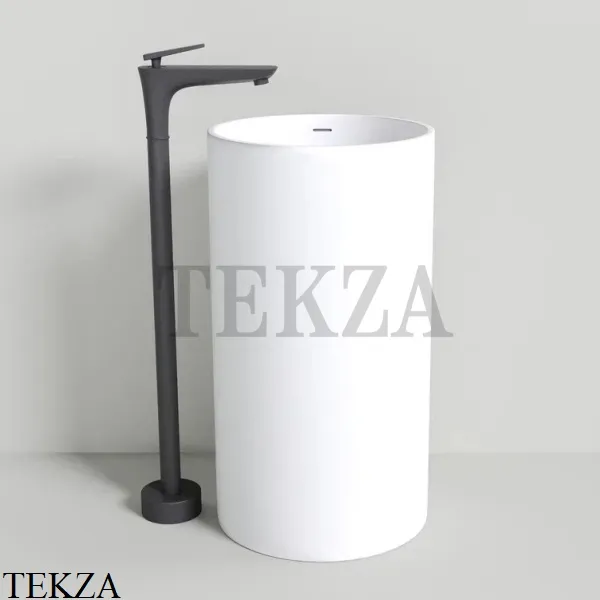 NT Bathroom NT609 Раковина напольная слив в стену, из литого камня Solid Surface, белый матовый
