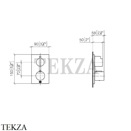 Dornbracht Symetrics xTOOL Термостат для душа на 1 поток, внешняя часть 36425670-00, хром глянец