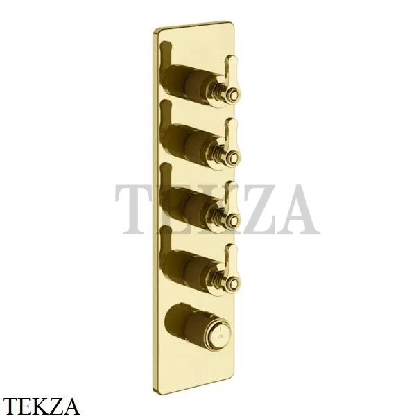 Gessi VENTI20 Термостат для душа, 4 потока, внешняя часть 65208-246, Gold PVD