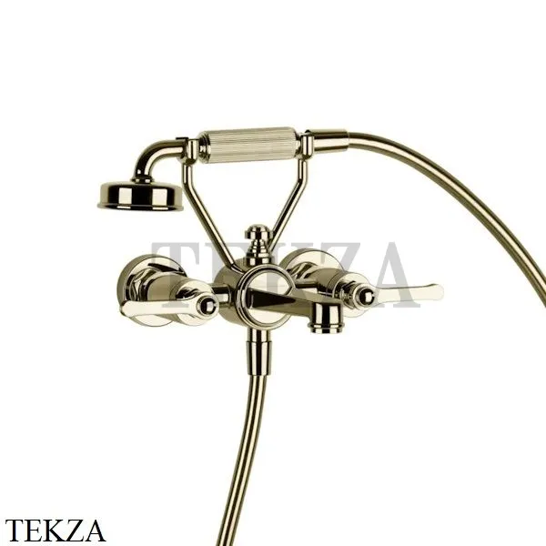 Gessi VENTI20 Смеситель ванна-душ с гарнитуром 65113-710, Brass PVD
