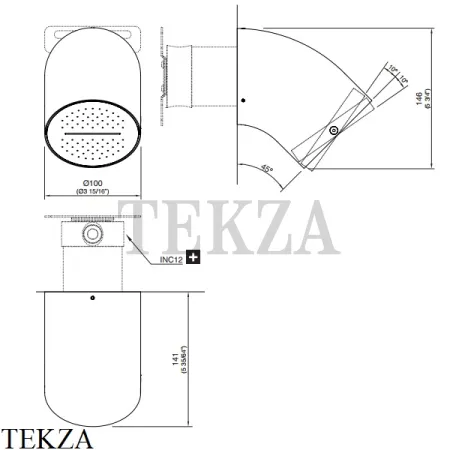 CEA FREE IDEAS Верхняя душевая лейка регулируемая, FRE154, нержавеющая сталь