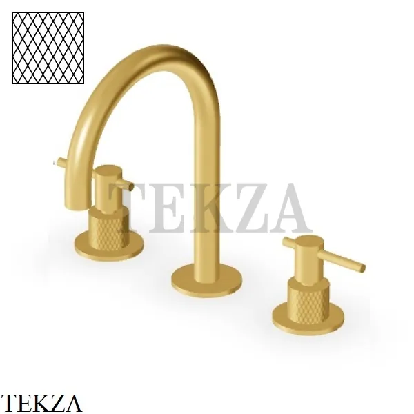 Zucchetti Helm Diagonal Смеситель для раковины, без донного клапана ZHL515.XP41G3, brushed gold PVD