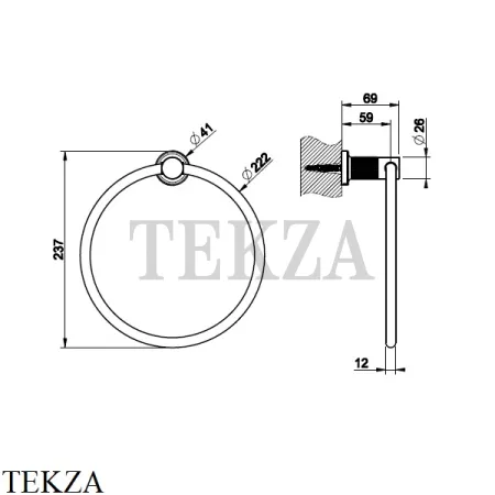 Gessi INCISO accessories Держатель для полотенца кольцевой 58509-031, хром глянец