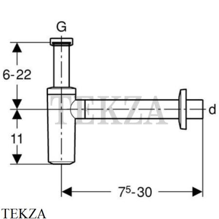 Geberit Сифон для раковины 151.034.11.1, белый пластик