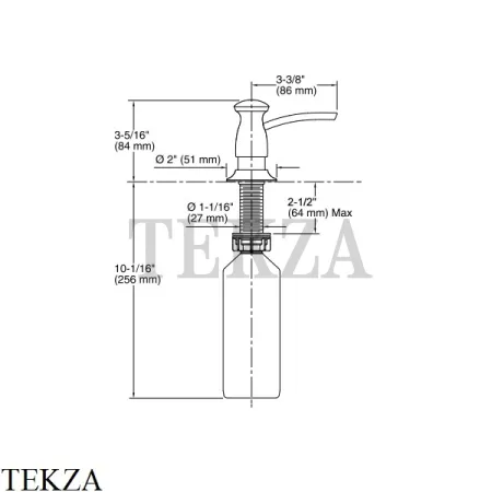 Kohler Встраиваемый дозатор жидкого мыла K-1893-C-2MB, золото глянец