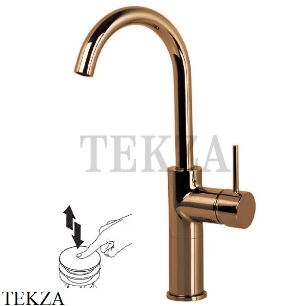 FIMA Carlo Frattini Spillo UP Смеситель для раковины поворотный, с гарнитуром F3041/HZS, Brushed Amber Bronze