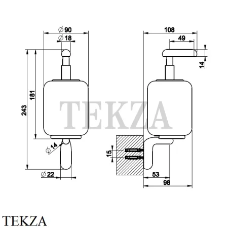 Gessi Goccia Дозатор для жидкого мыла, белая керамика 38014-031, хром глянец