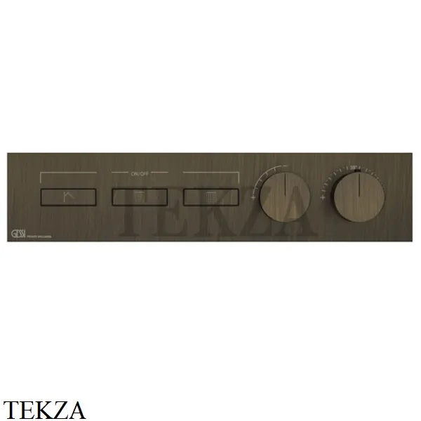 Gessi HI-FI Термостатический смеситель на 3 потока, внешняя часть 63014-713, Antique Brass