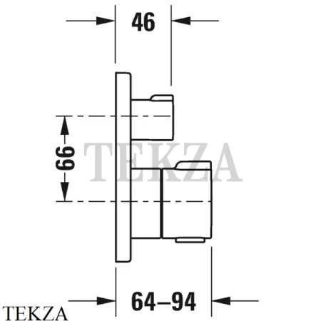 Duravit C.1 Термостат для душа на 1 поток, внешняя часть C14200015010, хром глянец