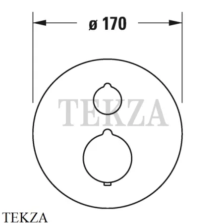 Duravit C.1 Термостат для душа на 2 потока, внешняя часть C14200014010, хром глянец