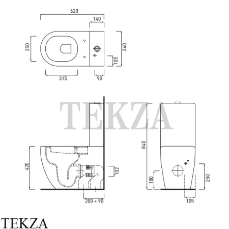 Cielo Smile MINI Унитаз моноблок, сиденье с микролифтом SMVMR+ SMCMR, Talco белый матовый
