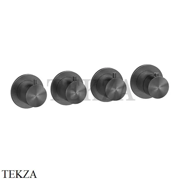 Gessi 316 SHOWER Термостат для душа на 3 выхода, внешняя часть 54336-707, Black Metal Brushed