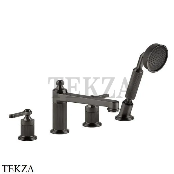 Gessi VENTI20 Смеситель на борт ванны, с гарнитуром 65045-707, Black Metal Brushed