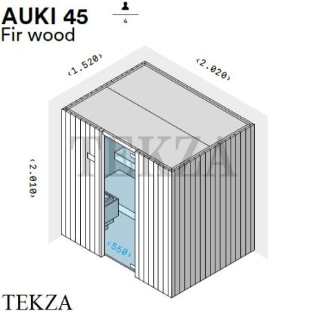 Effegibi AUKI 45 Сауна домашняя финская или BIO, Fir wood SA50450049
