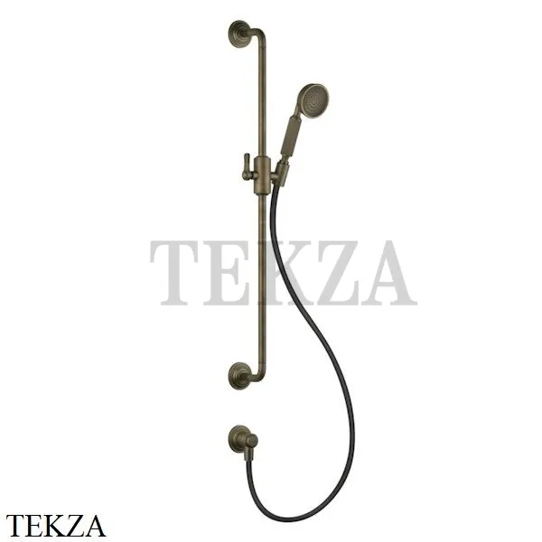Gessi VENTI20 Штанга в комплекте с душевой лейкой, шланг, вывод 65142-713, Antique Brass