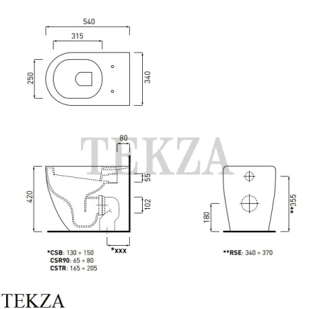 Cielo Smile Унитаз напольный 53, без ободка, сиденье с микролифтом SMVASK TL, Talco белый матовый