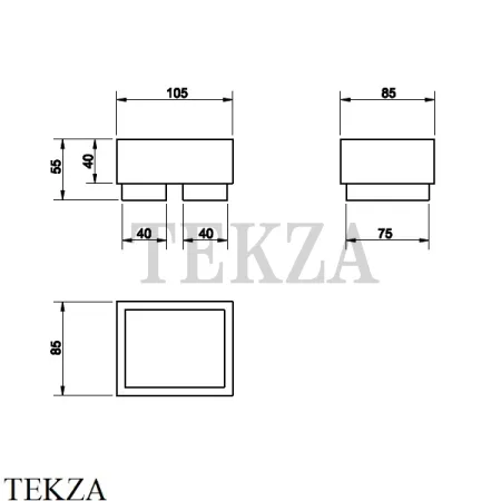 Gessi Rettangolo Мыльница настольная, композит белый 20825-031, хром глянец