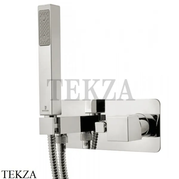 Bossini AKI Смеситель для душа 2 потока с гарнитуром, комплект Z005365.094, никель Brushed