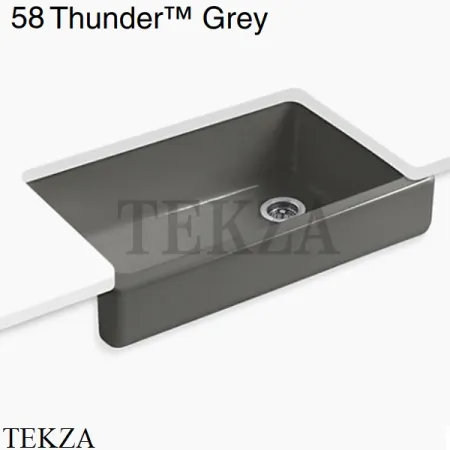 Kohler Whitehaven Мойка для кухни встраиваемая снизу с узким фартуком, чугун K-6488-0, белый глянец