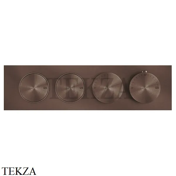 Gessi Origini WARM Термостат для душа 2 потока с кнопками, внешняя часть 66222-845, Dark Bronze