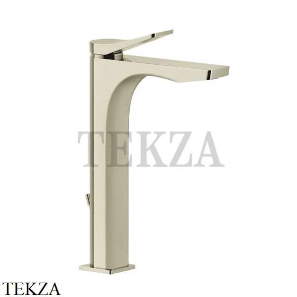 Gessi RILIEVO Смеситель для раковины высокий, с донным клапаном 59009-720, Nickel PVD
