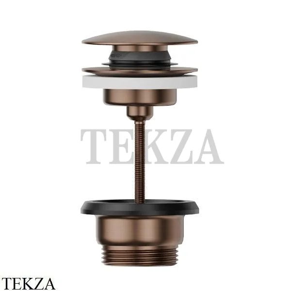 Newform Донный клапан для раковины нажимной, сталь 24686.59.067, PVD Brushed copper bronze