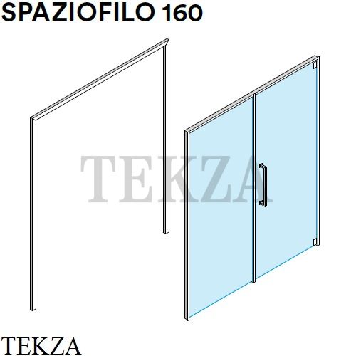 Effegibi SPAZIOFILO 160 Дверь распашная для хаммам без порожка HA30010009