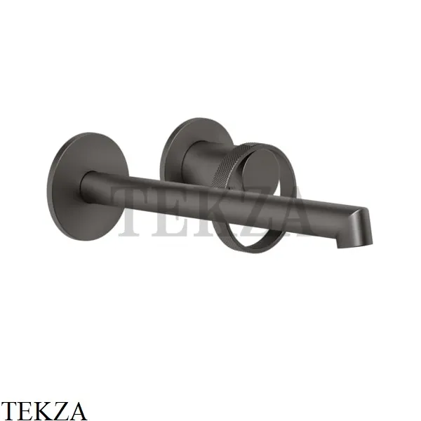 Gessi ANELLO Смеситель для раковины, с длинным изливом, внешняя часть 63383-707, Black Metal Brushed