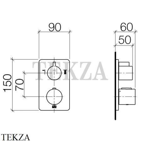 Dornbracht LULU Термостат для душа, 2 потока, внешняя часть 36426710-00, хром глянец