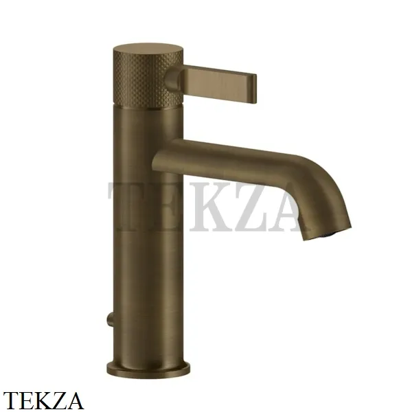 Gessi INCISO Смеситель для раковины низкий, с донным клапаном 58001-713, Antique Brass