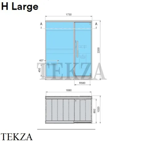 Effegibi H Large Хаммам с душем кабина в угол справа, дверь справа LO80010006