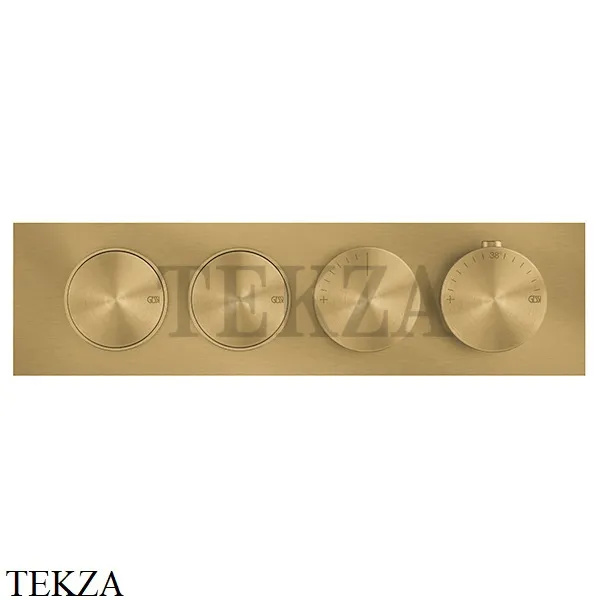 Gessi Origini ACCENT Термостат для душа 2 потока с кнопками, внешняя часть 66222-727, Brushed Brass