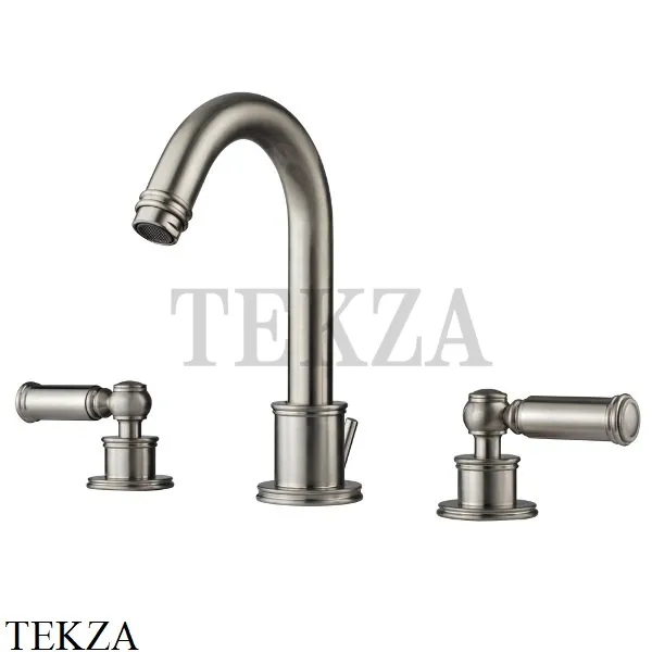 Bossini LIBERTY Смеситель для раковины 3 отв., с донным клапаном Z001302.094, никель Brushed