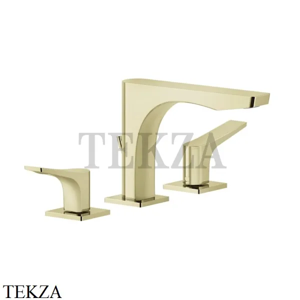 Gessi RILIEVO Смеситель для раковины 3 отверстия, с донным клапаном 59011-710, Brass PVD