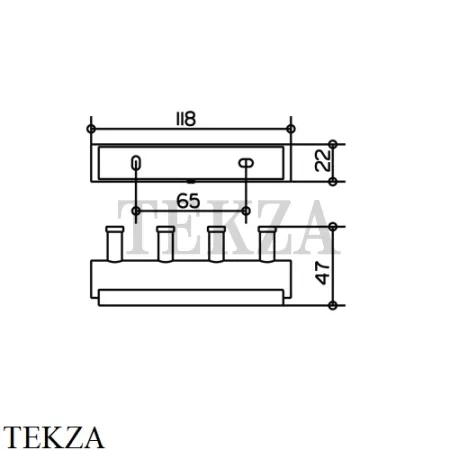 Keuco PLAN Планка с 4 крючками 14913010000, хром глянец