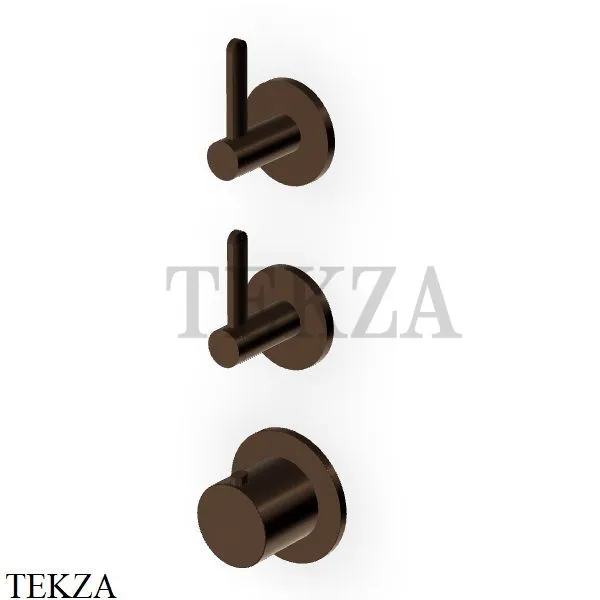 Zucchetti Isy22 Термостат для душа, 2 потока, внушняя часть ZIS3802.P21, brushed chocolate PVD