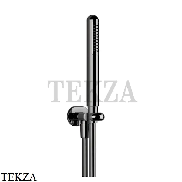 Gessi Goccia Душевой комплект с душевой лейкой и выводом для воды 33773-124, Black Metal