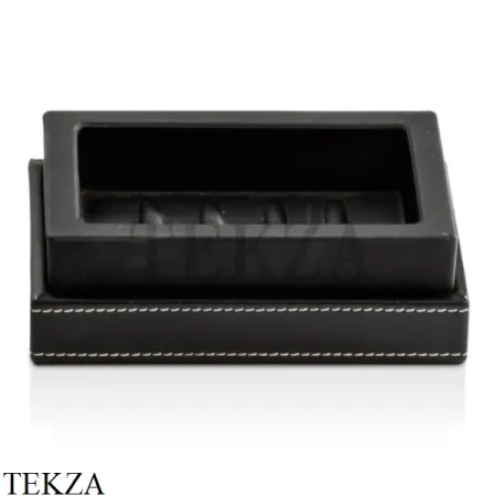 Decor Walther BROWNIE STS Мыльница настольная, стекло матовое 0931160, черный матовый, эко-кожа