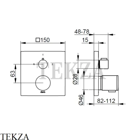 Keuco EDITION 11 Термостат для душа на 2 потока, комплект 51174010182, хром глянец