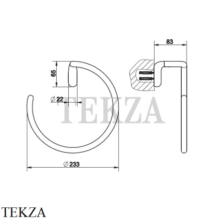 Gessi Goccia Полотенцедержатель-кольцо 38109-031, хром глянец